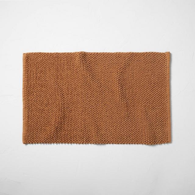 21"x34" Textured Bath Mat Warm Brown - Casaluna™