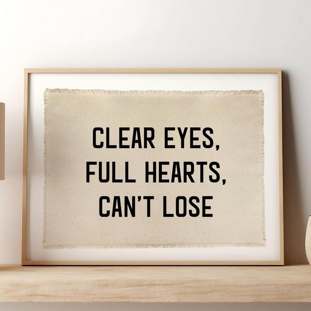 Clear Eyes Full Hearts Can't Lose,Custom Canvas Wall Hanging,Wall Decoration,Canvas Wall Flag,Kids Room Decor, Kids Banner,Canvas Banner