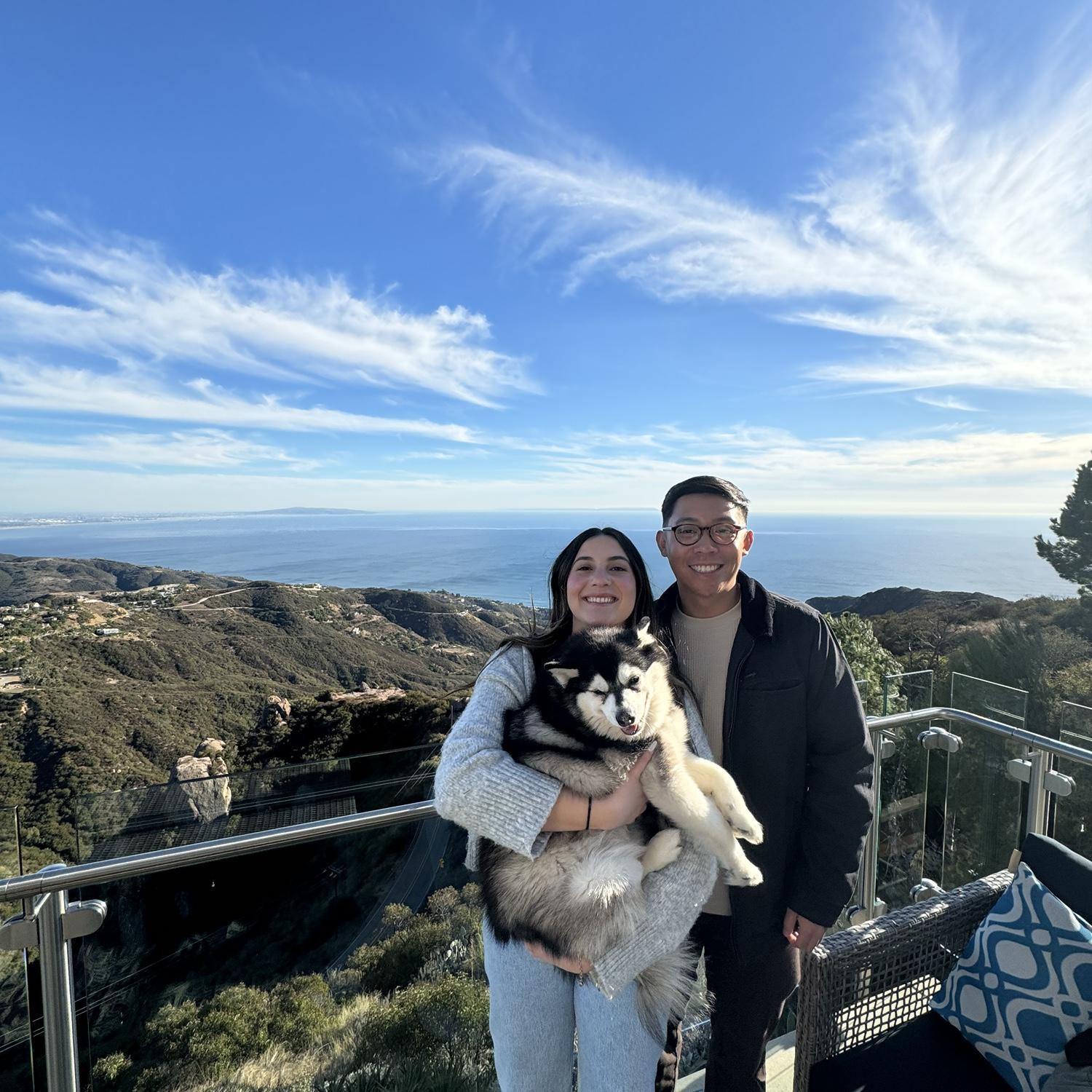November 2024 - Thanksgiving in Malibu with Vivien Lee's family. Koda was so excited to see everyone!