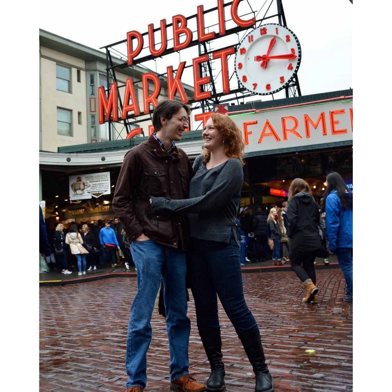 In Sam's first year of law school, Alex had a conference in Seattle. We met up with Marilyn, who took Sam's favorite photo of us.