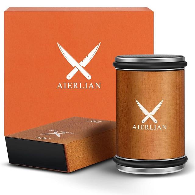 AIERLIAN Knife Sharpener Tool, Rolling Knife Sharpener Kit, Knife Sharpening with Industry Diamonds and Ceramic for Steel of Any Hardness, Kitchen knife Sharpener with 15 & 20 Degree Magnetic Angle.