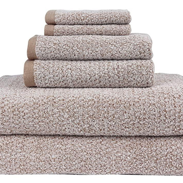 Everplush Diamond Jacquard Bath Sheet 6 Piece Value Pack in Brown