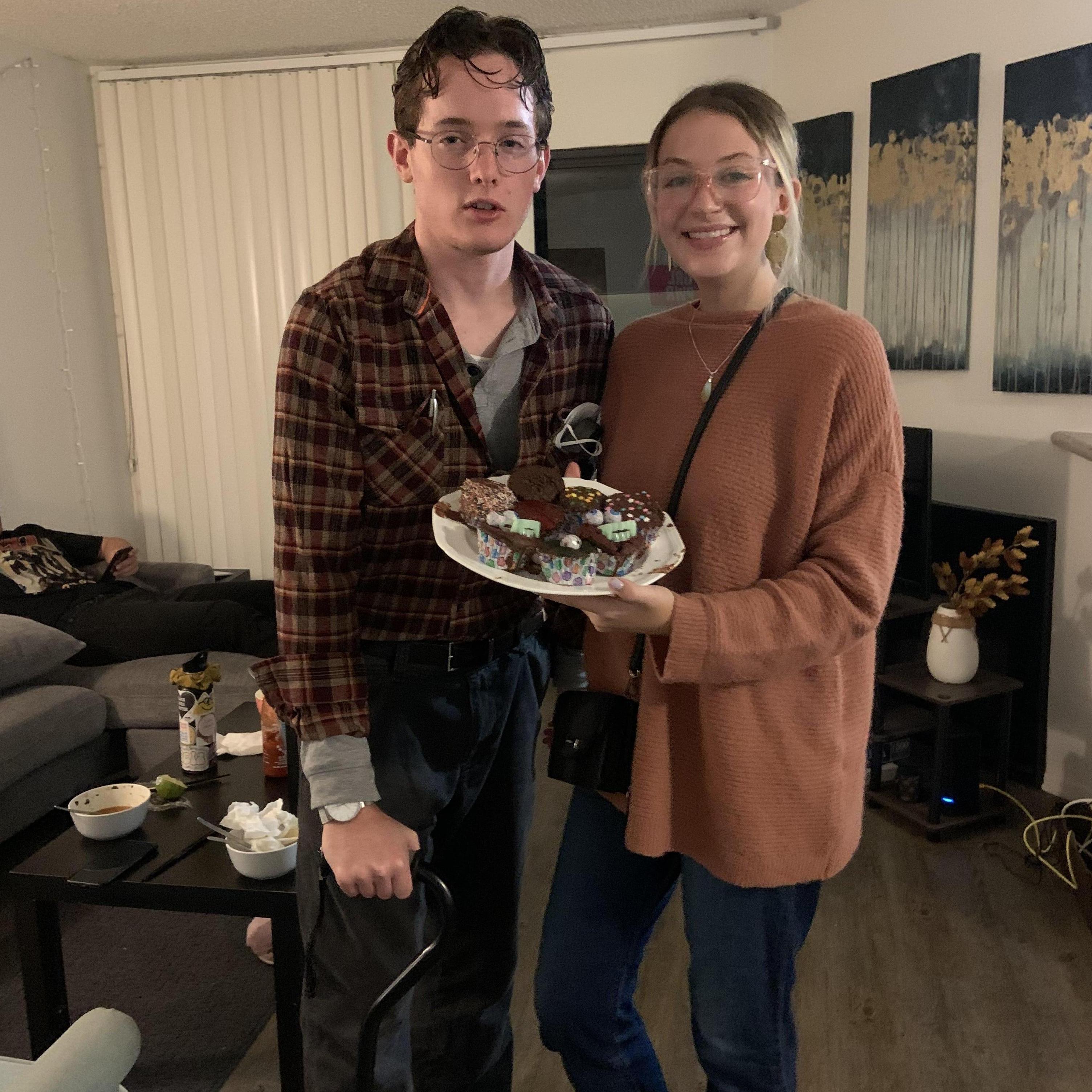 Our first Halloween together - we dressed up as grandparents.