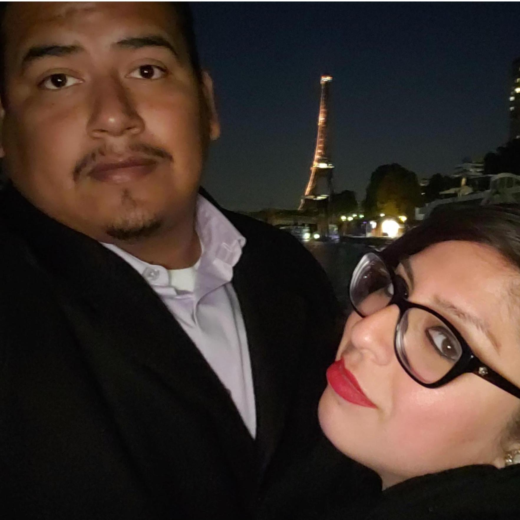 Enjoying a dinner cruise in Paris