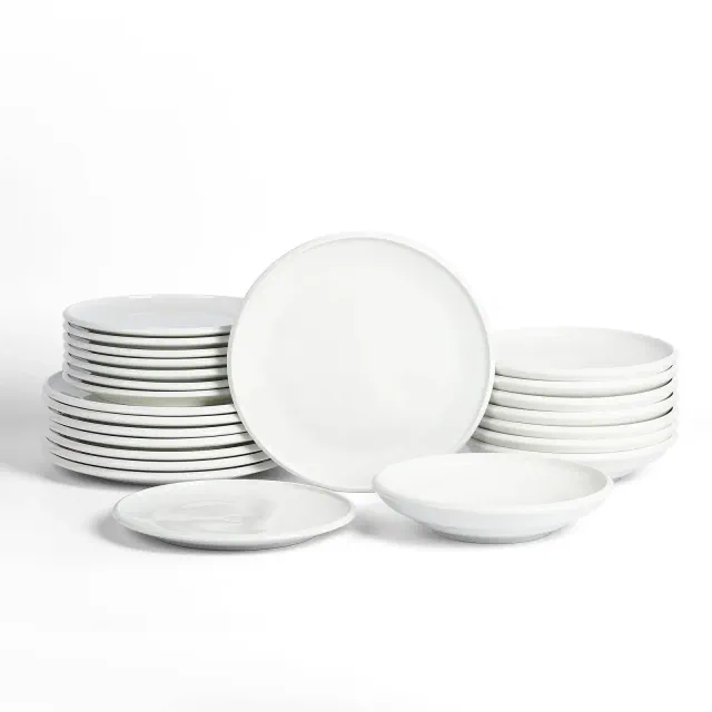 Earth & Clay 24pc Harmony Stoneware Dinnerware Set White