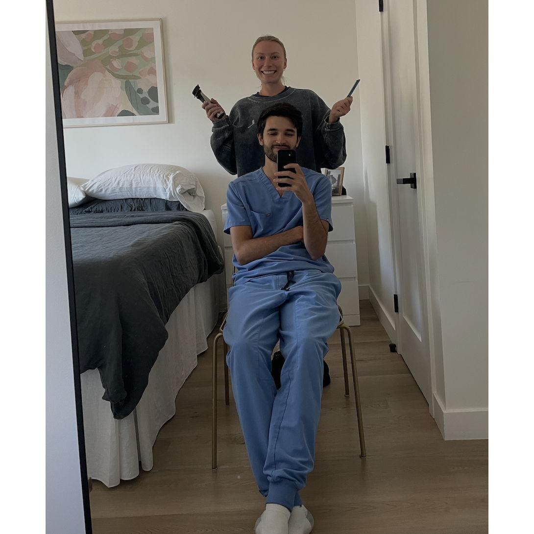 A situation I got myself into.. I begged to cut Juan's hair and now he insists I cut it. So much so he will wait weeks for a cut.