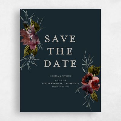 Blue Fall Wedding Save the Date - Holliston Portrait