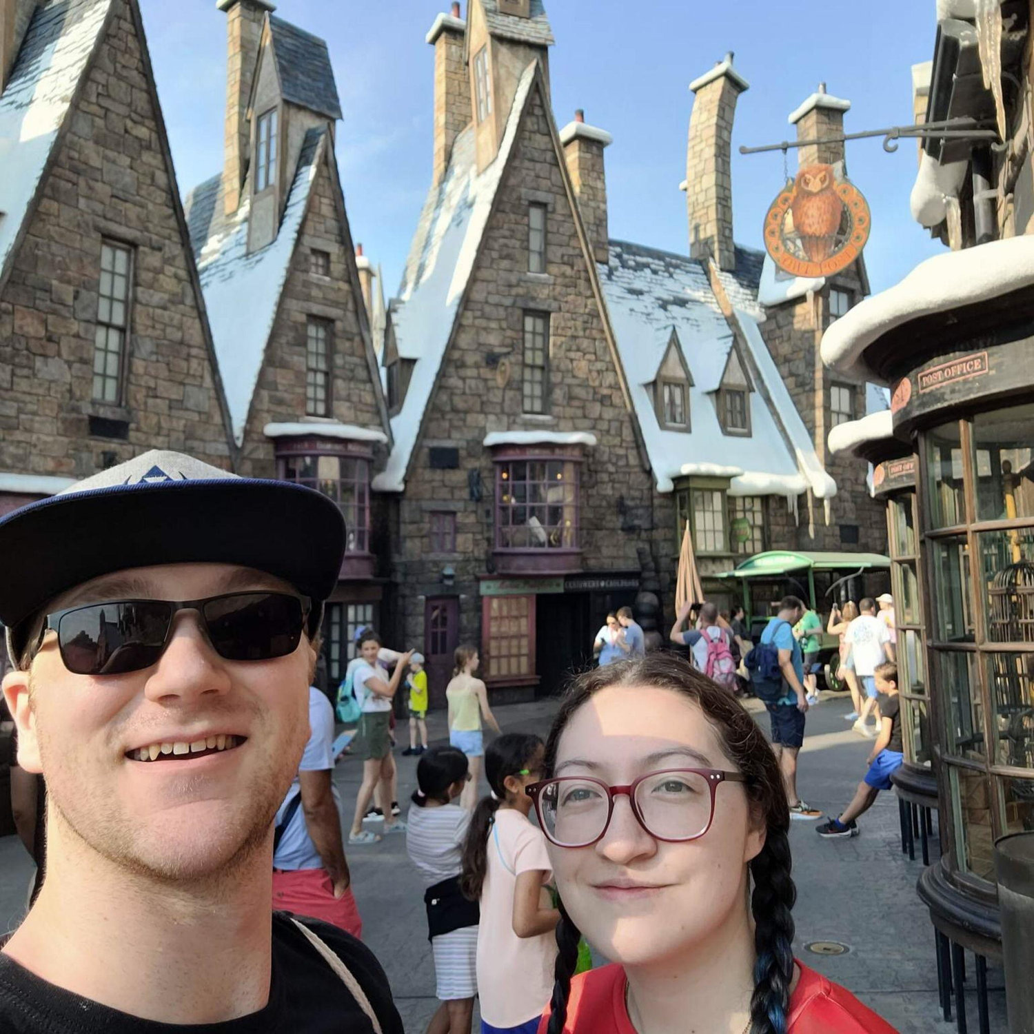 In Florida at the Wizarding World of Harry Potter, Sarah had never seen any of the Harry Potter movies before so she had to watch all 8 before we went on our trip.