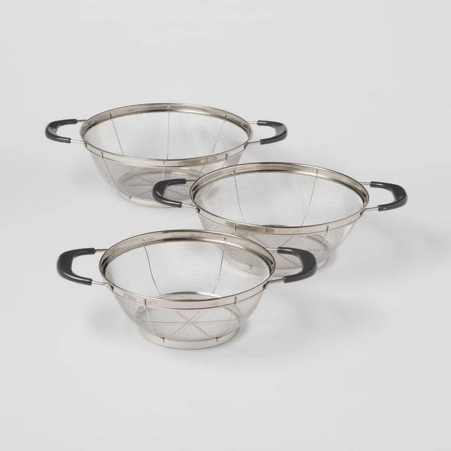 3pc Mesh Colander Silver - Made By Design™