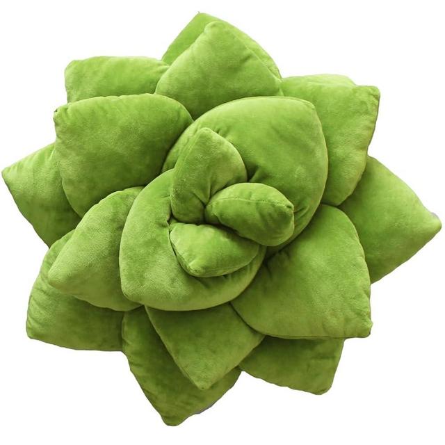 Green Philosophy Co. Succulent® Pillow 20" – Soft 3D Decorative Flower Throw Pillow, Unique Olive Green Plush Flower Cushion, Perfect for Couch, Sofa, Bedroom Decor, Gift for Plant Lovers