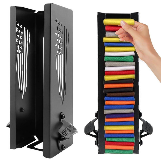 Can Cooler Holder with Bottle Opener 2 in 1 Personalized Wall Mounted Holder Organizer, Metal Beer Can sleeves Storage Organizer and Dispenser for Home Family Bar (Type B)