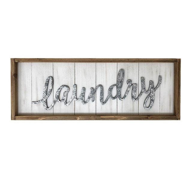 Paris Loft Rustic Laundry Wood Wall Sign Plaque, Laundry Room Decor Wall Hanging Sign Decor