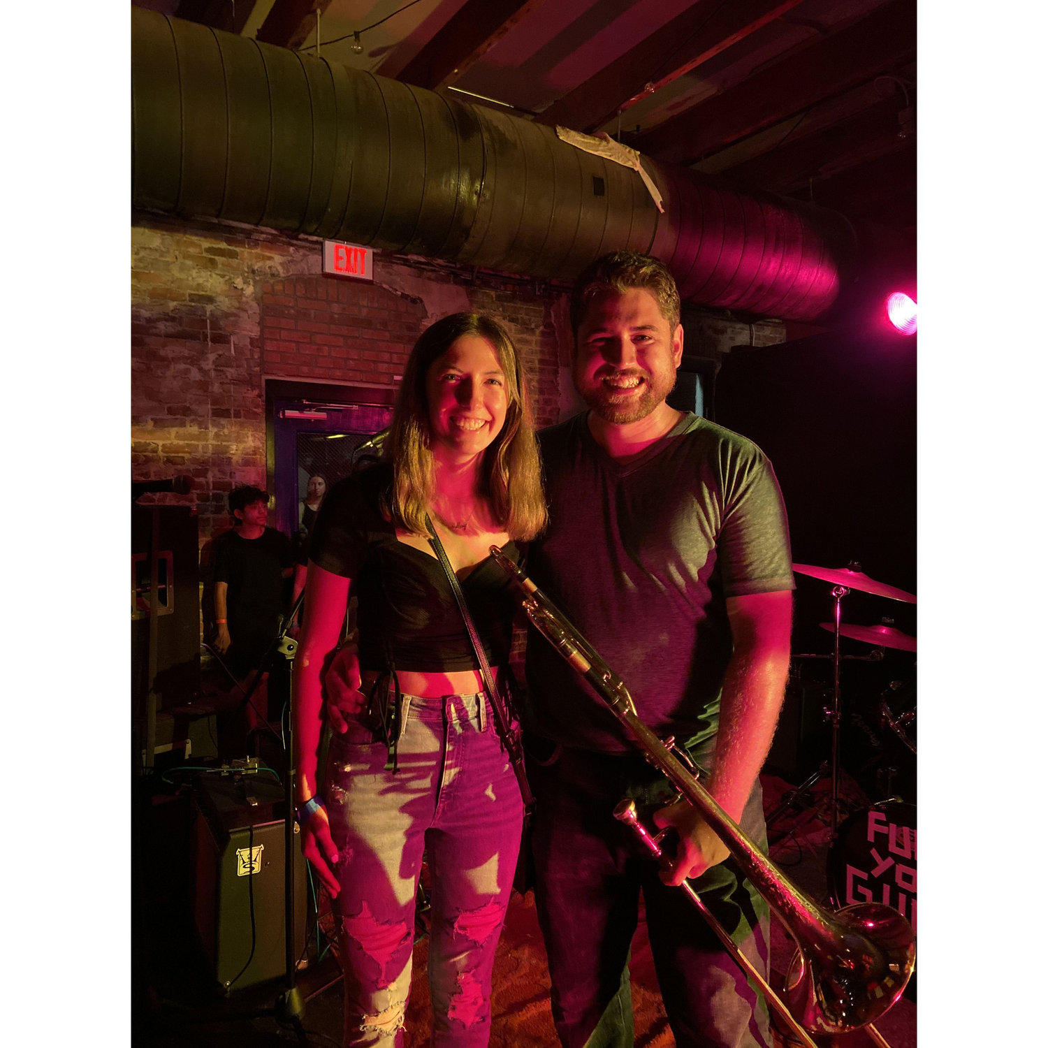 After EJs band played! Band is Now Leaving Space and you can find them on Spotify! EJ plays the trombone!