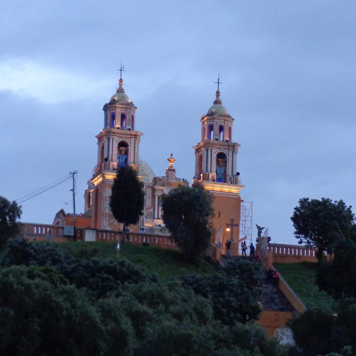 Santuario de la Virgen de los Remedios, a church built on top of La Gran Piramide de Cholula or Tlachihualtepetl, the world's largest pyramid.