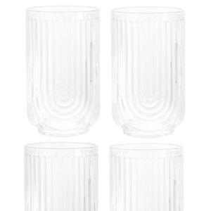 Apollo Set of 4 Clear Highball Glasses, 17oz