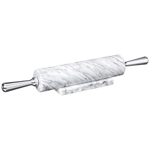 Fox Run 8648 Base with Aluminum Handles Marble Rolling Pin White
