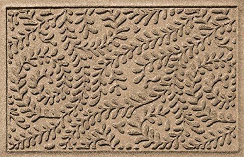 Bungalow Flooring Waterhog Door Mat, 2' x 3' Made in USA, Durable and Decorative Floor Covering, Skid Resistant, Indoor/Outdoor, Water-Trapping, Boxwood Collection, Khaki/Camel