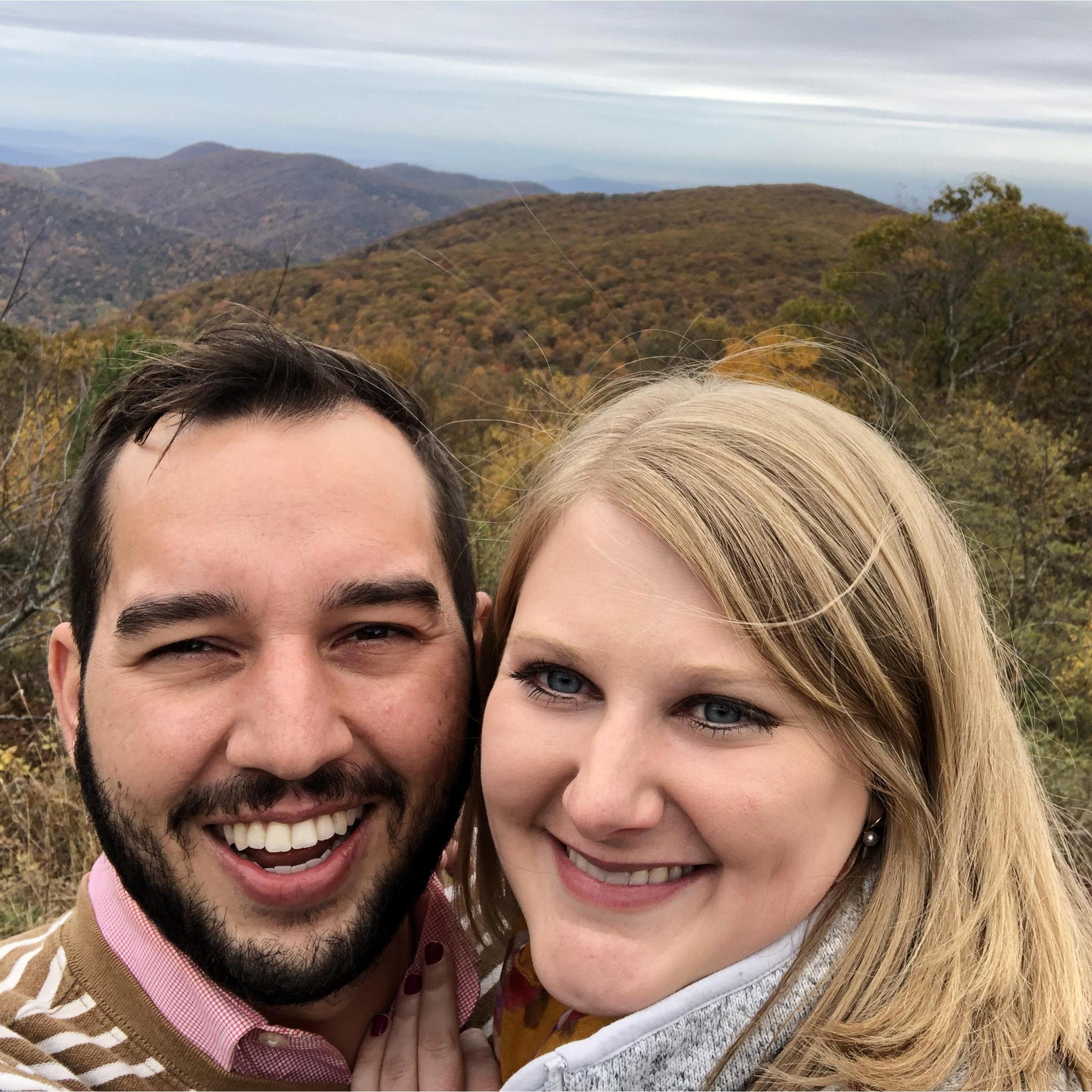 This was our first photo together! We took a day trip out to Shenandoah to see the leaves.