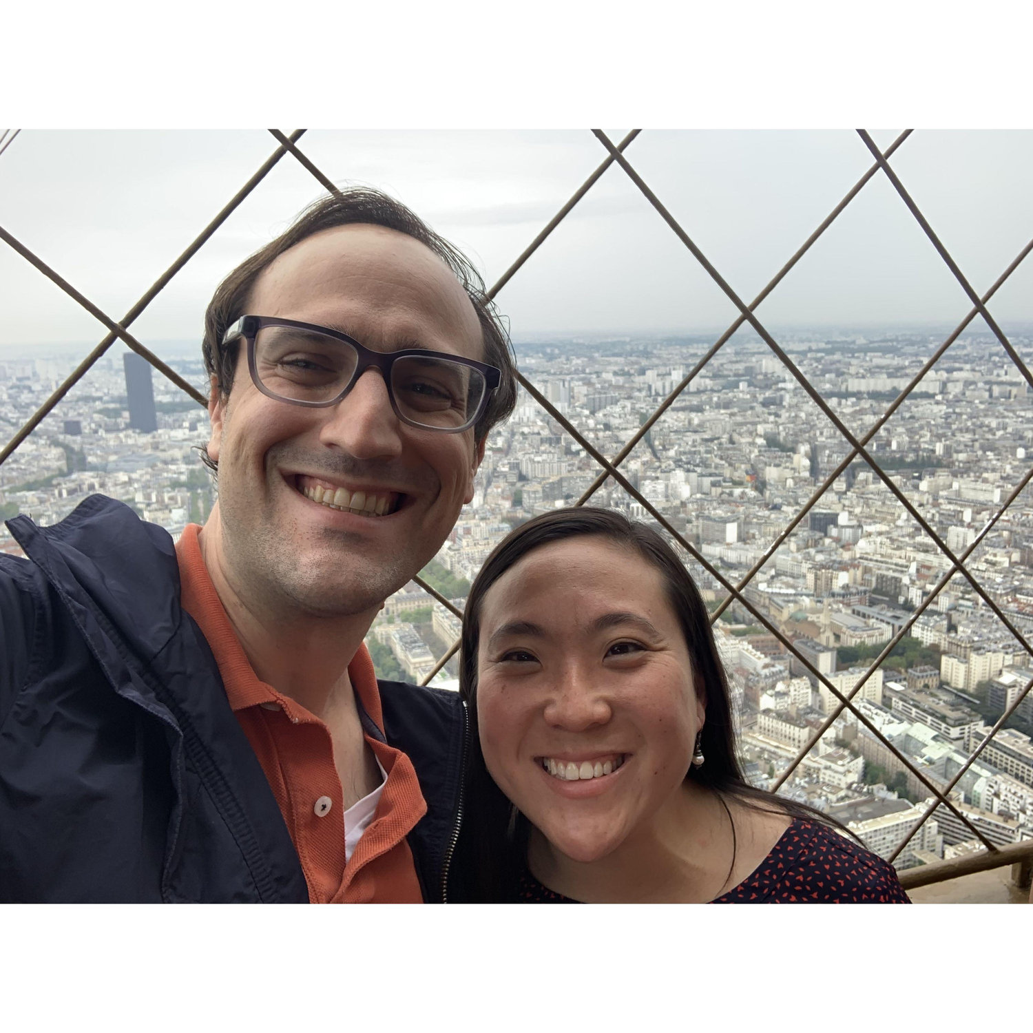 Paris! On the top of the Eiffel Tower