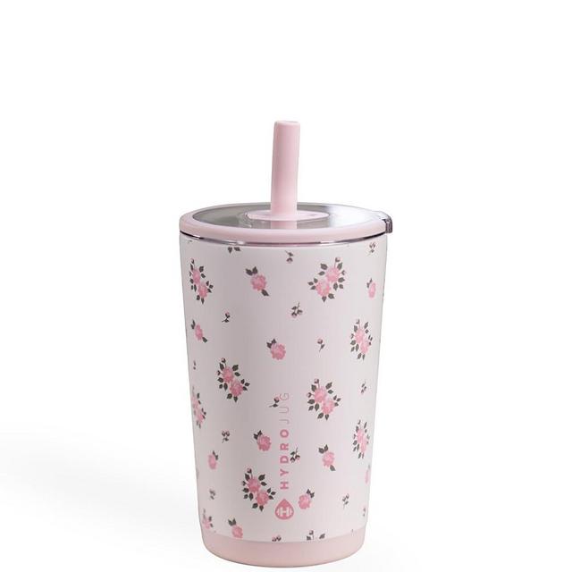 HydroJug Everyday Tumbler 14 oz – Ceramic-Lined Insulated Tumbler with Straw and Soft-Touch Lid, Cup Holder Friendly, Double-Wall Vacuum Insulation, Reusable Travel Cup – Wildrose