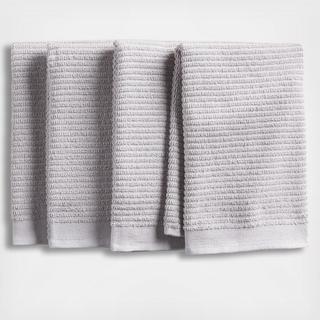 Ribbed Bar Mop Organic Cotton Dish Towels, Set of 4