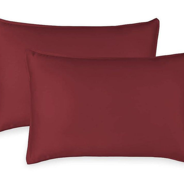 PURE BAMBOO Cooling Pillowcases - Queen Size 2pc Set (20"x30") - Genuine 100% Organic Bamboo, Luxuriously Soft & Cooling, Double Stitching, Envelope Closure (2 Queen Pillowcase Set, Merlot)