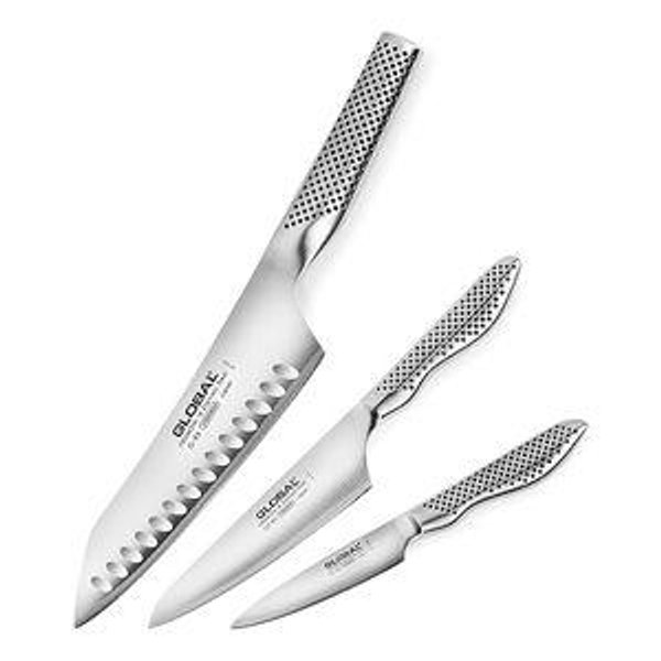 Global Knife Set with Asian Chef’s, Prep and Paring Knives – Stainless Steel, 3 Piece