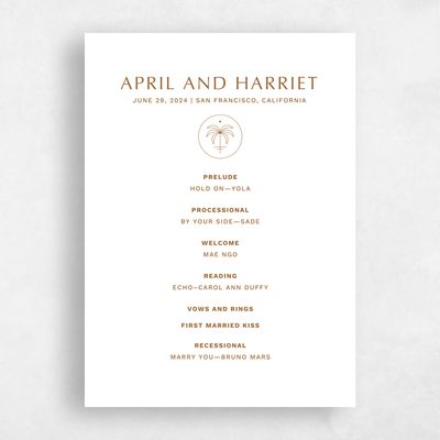 White Wedding Program - Monraz
