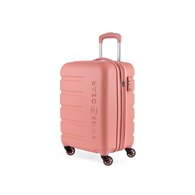 SwissGear 7366 Hardside Expandable Luggage with Spinner Wheels, Coral Almond, Carry-On 19-Inch