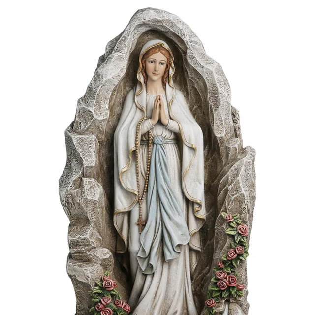 Our Lady of Lourdes Statue - 18 Inches Virgin Mary Statue Catholic Garden Decor, Our Lady of Lourdes Grotto Sculpture for Home Yard Patio Lawn Hallway Decor