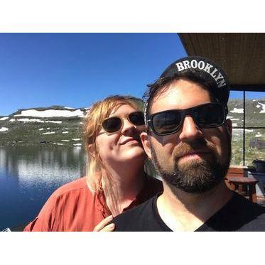 On a lake on a glacier on a mountain. Norway 2018.
