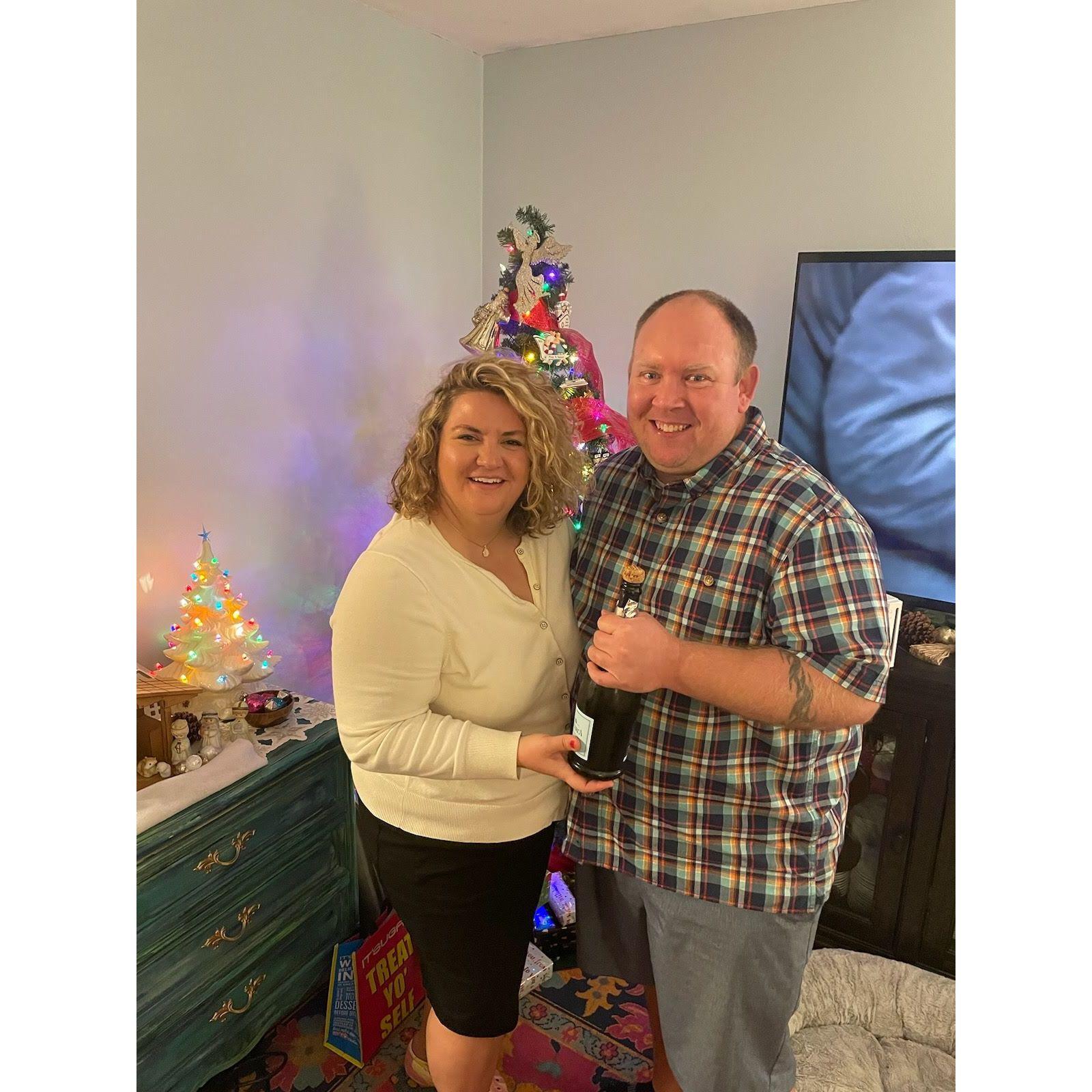 Celebrating our engagement on Christmas Eve 2023 with our families! 4 days after the proposal!