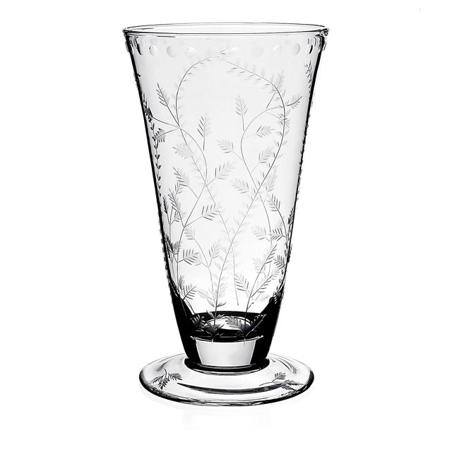 William Yeoward Crystal Fern Footed 12.5" Flower Vase