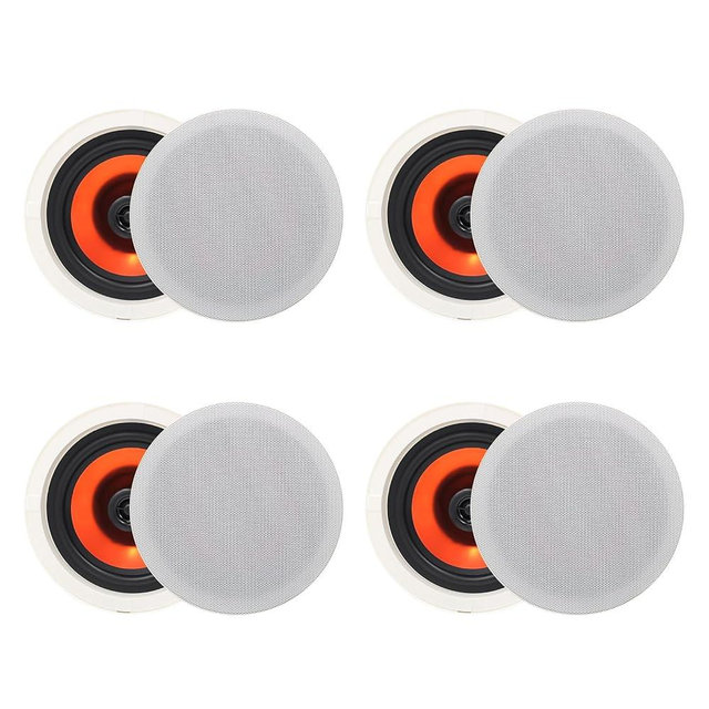 Herdio in Ceiling Speakers, 6.5 Inch 600 Watts Flush Mount Passive Wired for Bathroom, Kitchen,Living Room,Office(4 Speakers)