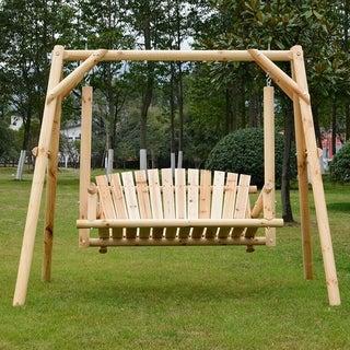 Outsunny 6.5' Outdoor Rustic Swinging Loveseat