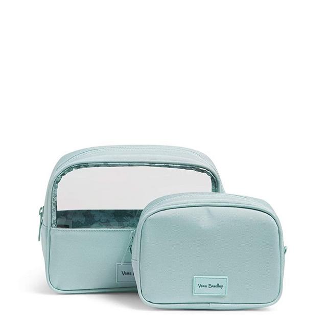 Vera Bradley Women's Recycled Lighten Up Reactive Cosmetic Makeup Organizer Set Bag