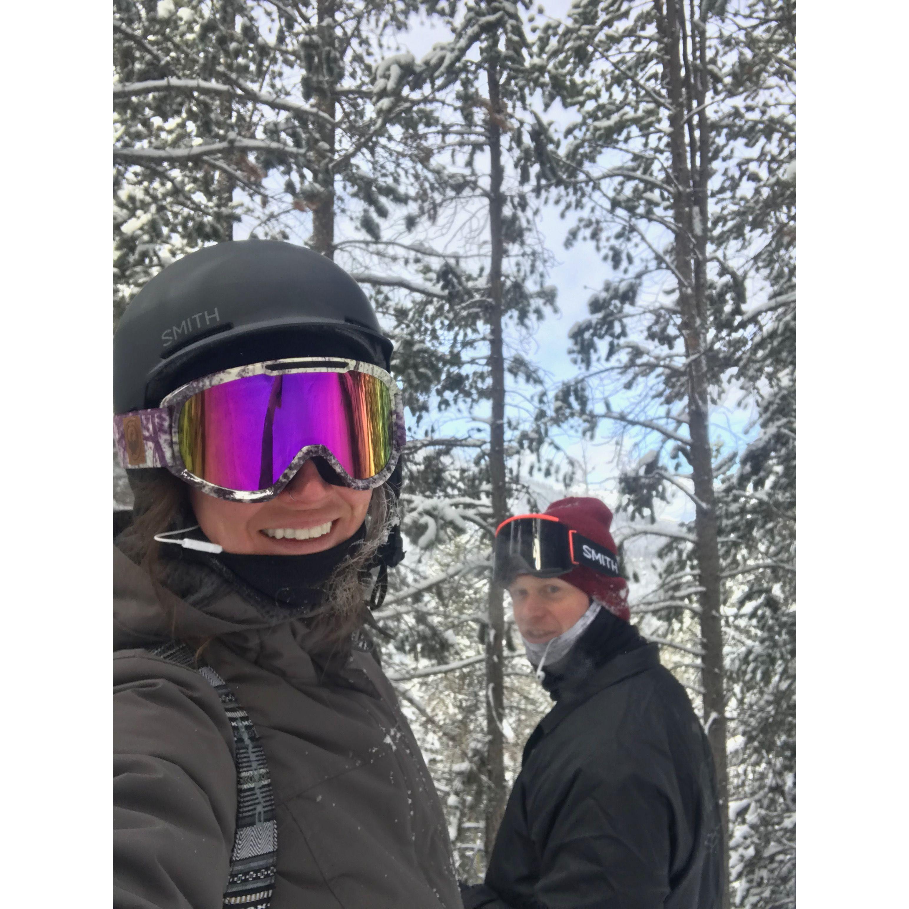 Skiing in the trees