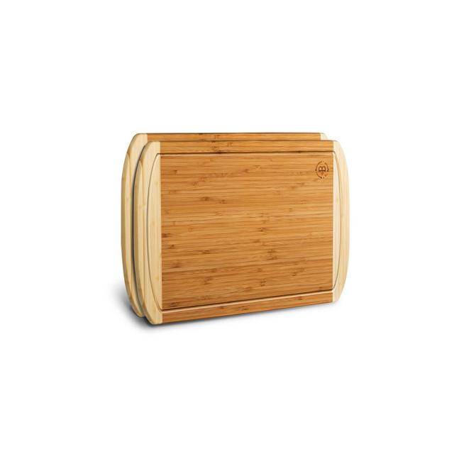 Bambusi Cutting Board Set of 2 Large Chopping Board with juice Groove