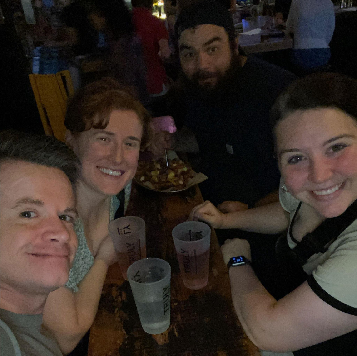 Barcade with our old roomies, Bill and M.E.