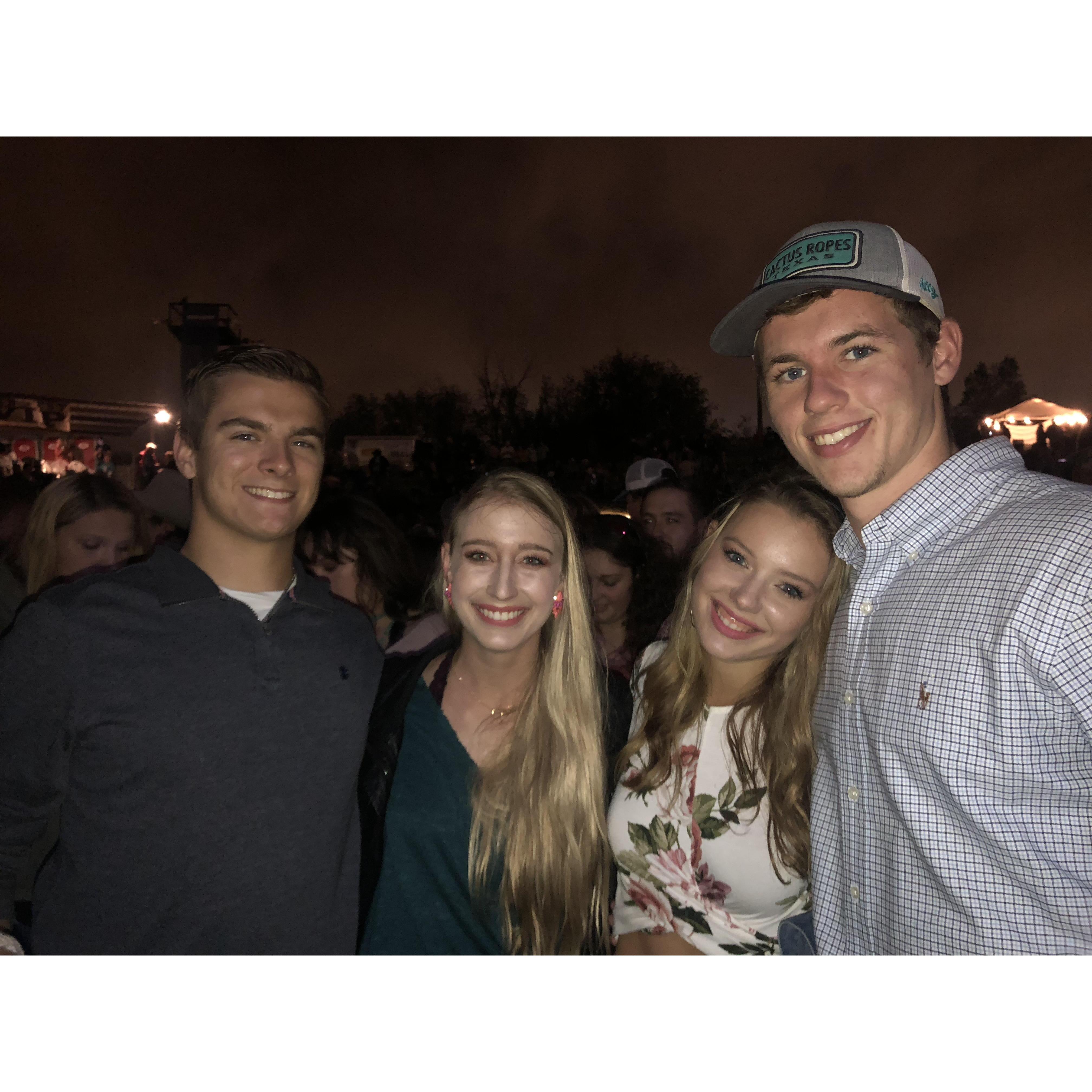 Adam, Marisa, Megan and Brandon at a country concert!