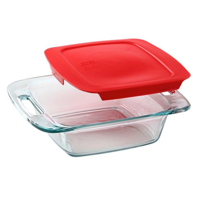Pyrex® Easy Grab 8" Square Glass Baking Dish with Red Lid