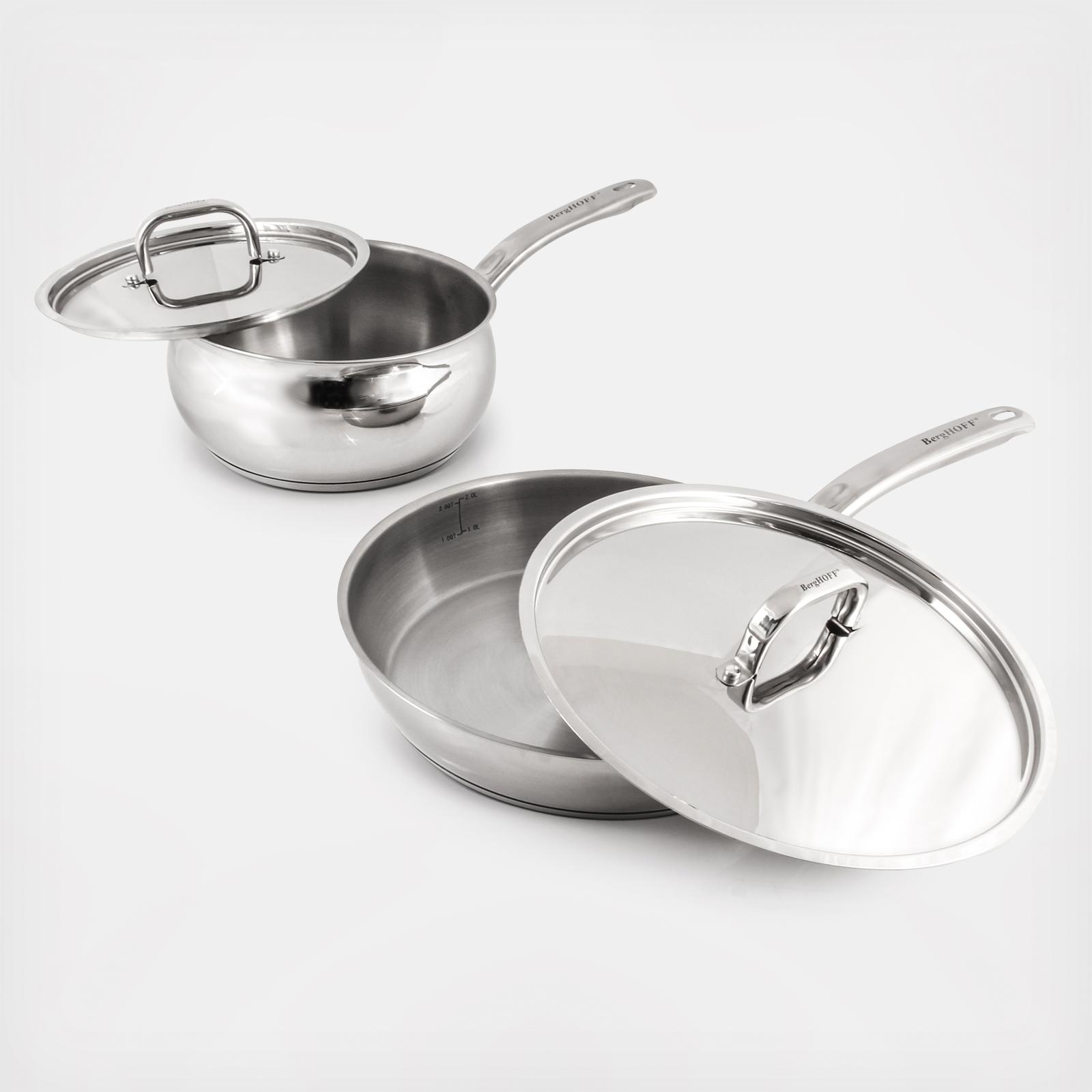 BergHOFF 3PC 18/10 Stainless Steel Steamer Set, Belly Shape