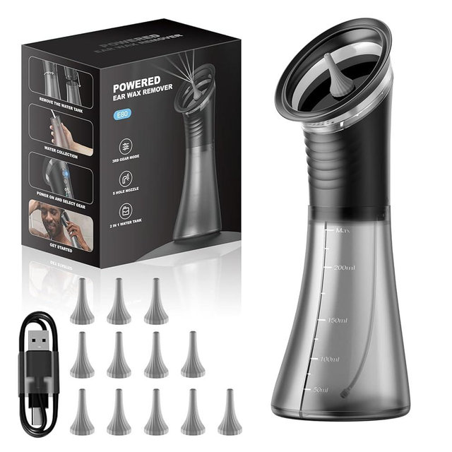 VLINGQI Upgraded Ear Wax Removal with LED Display- Safe and Effective Ear Wax Removal Kit-Ear Cleaner Kit -with Wastewater Recovery System-HSA-FSA-Eligible