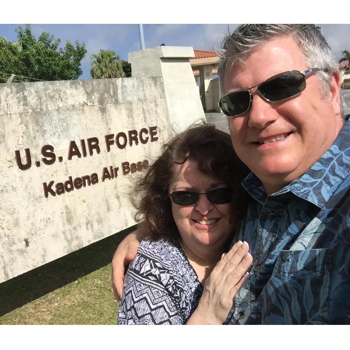 in front of the Kadena AirForce base -Yes we were asked to not take pictures