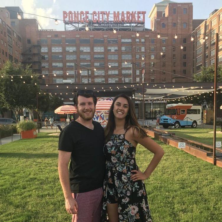 Hanging out in front of the iconic Ponce City Market in Atlanta