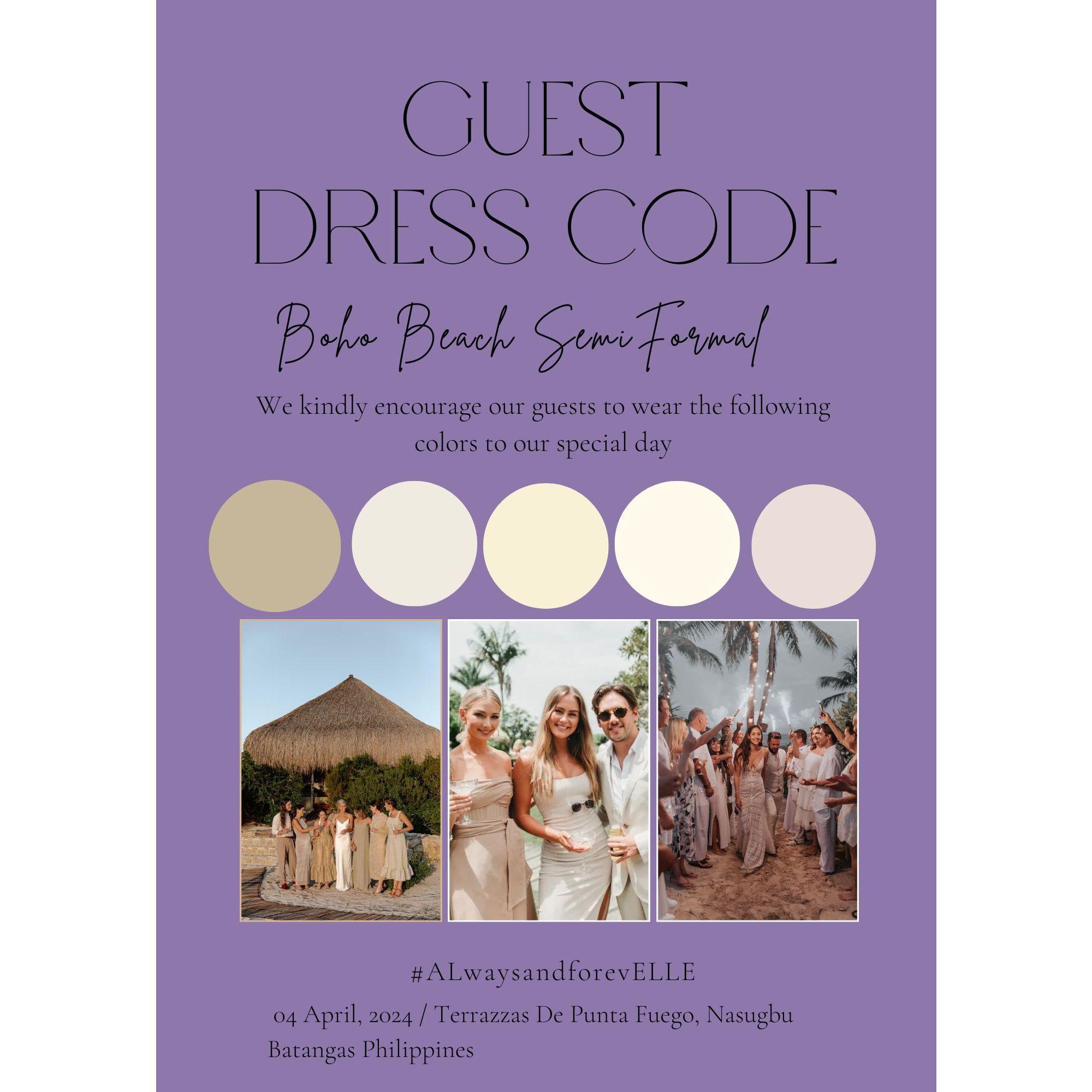 DRESS CODE, COLOR PALETTE