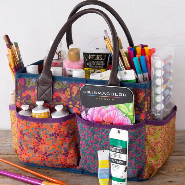 Mimi Utility Tote - Eggplant Floral