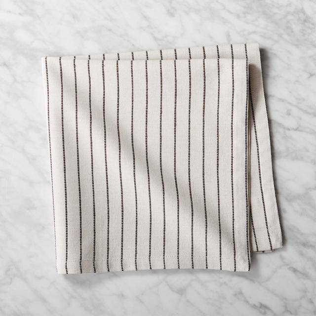Black and White Pinstripe Cloth Napkin