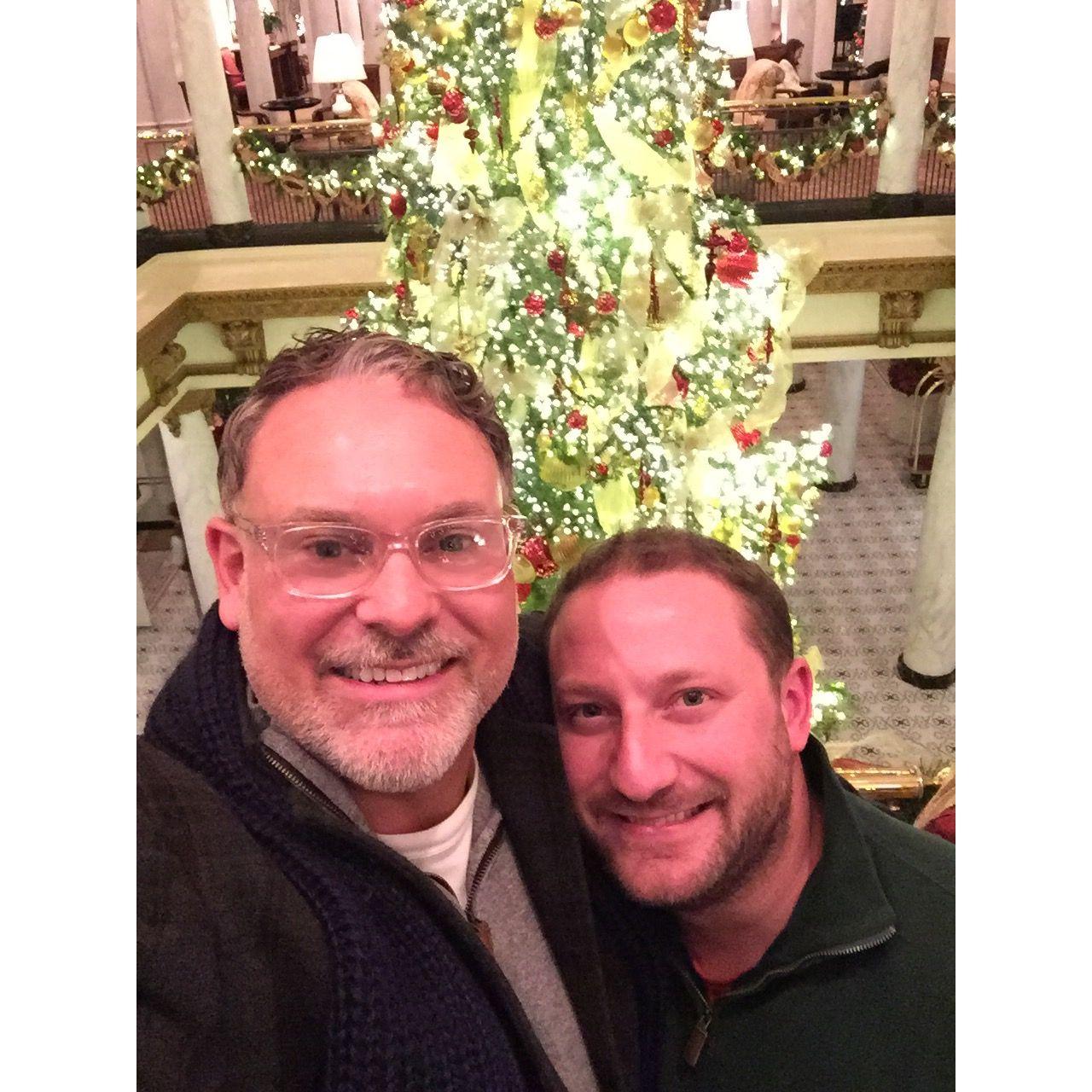Annual tradition of celebrating Craig’s Birthday at the Capital Bar and then a selfie with the tree!