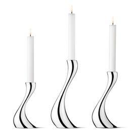 Georg Jensen Cobra Stainless Candlesticks, Set of Three